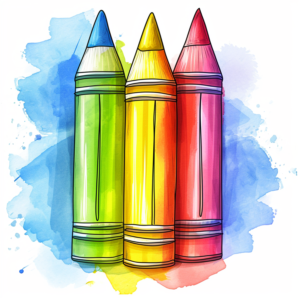 Vibrant Colored Pencils Clipart with White Background