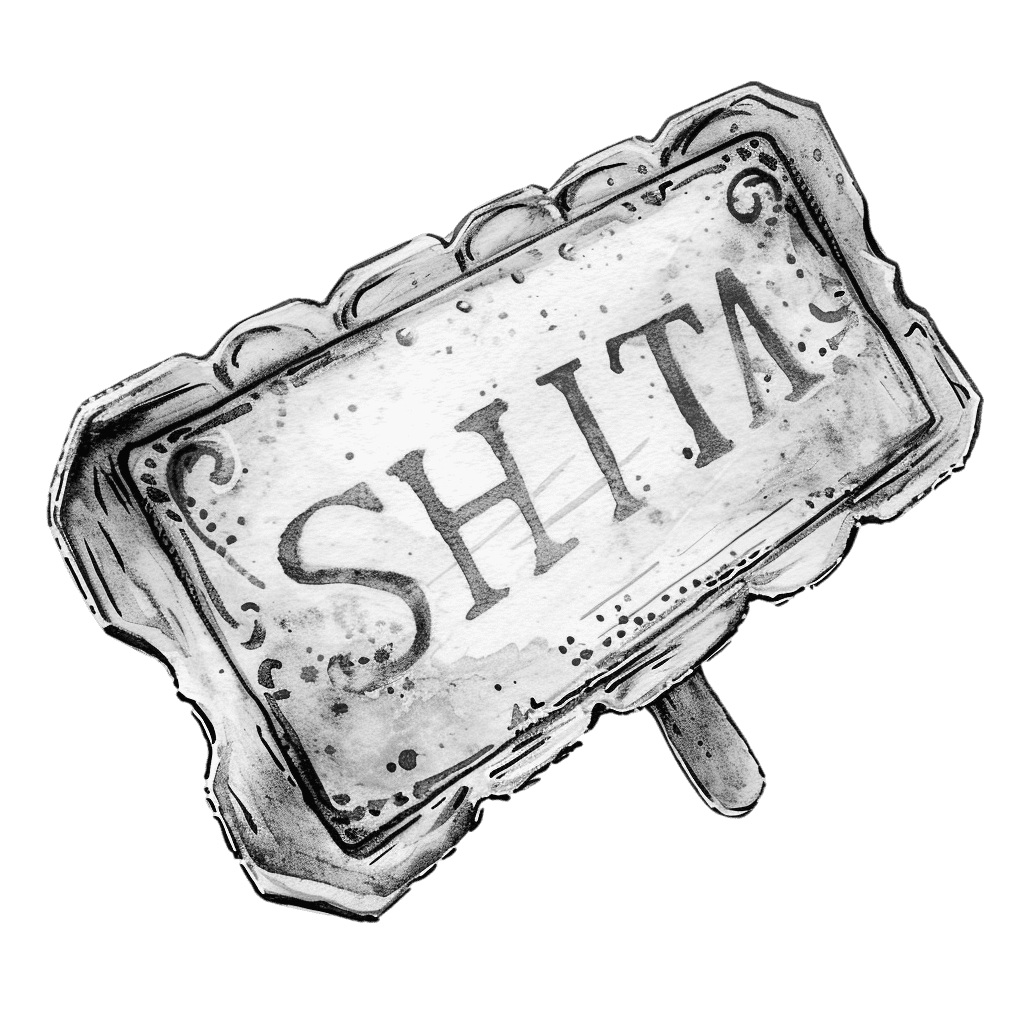 Black and White Vintage Watercolor Sign Shita