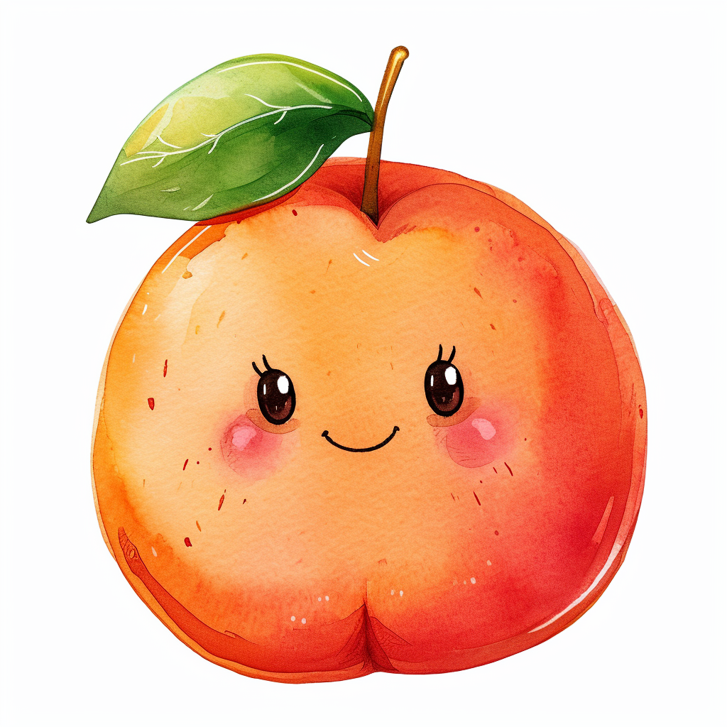 Cute Smiling Apple Clipart with White Background