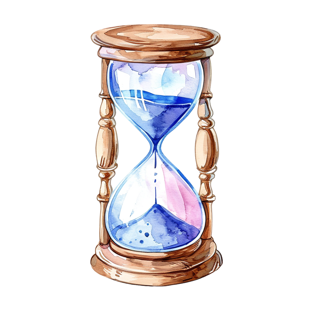 Vintage Watercolor Hourglass Clipart