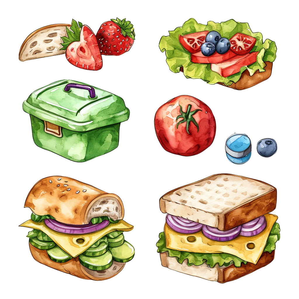 Delicious lunch box clipart