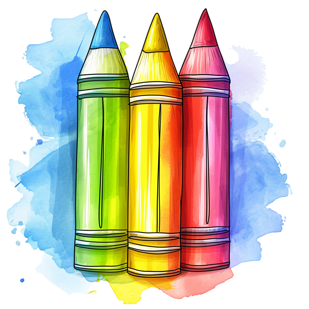 Vibrant Colored Pencils Clipart