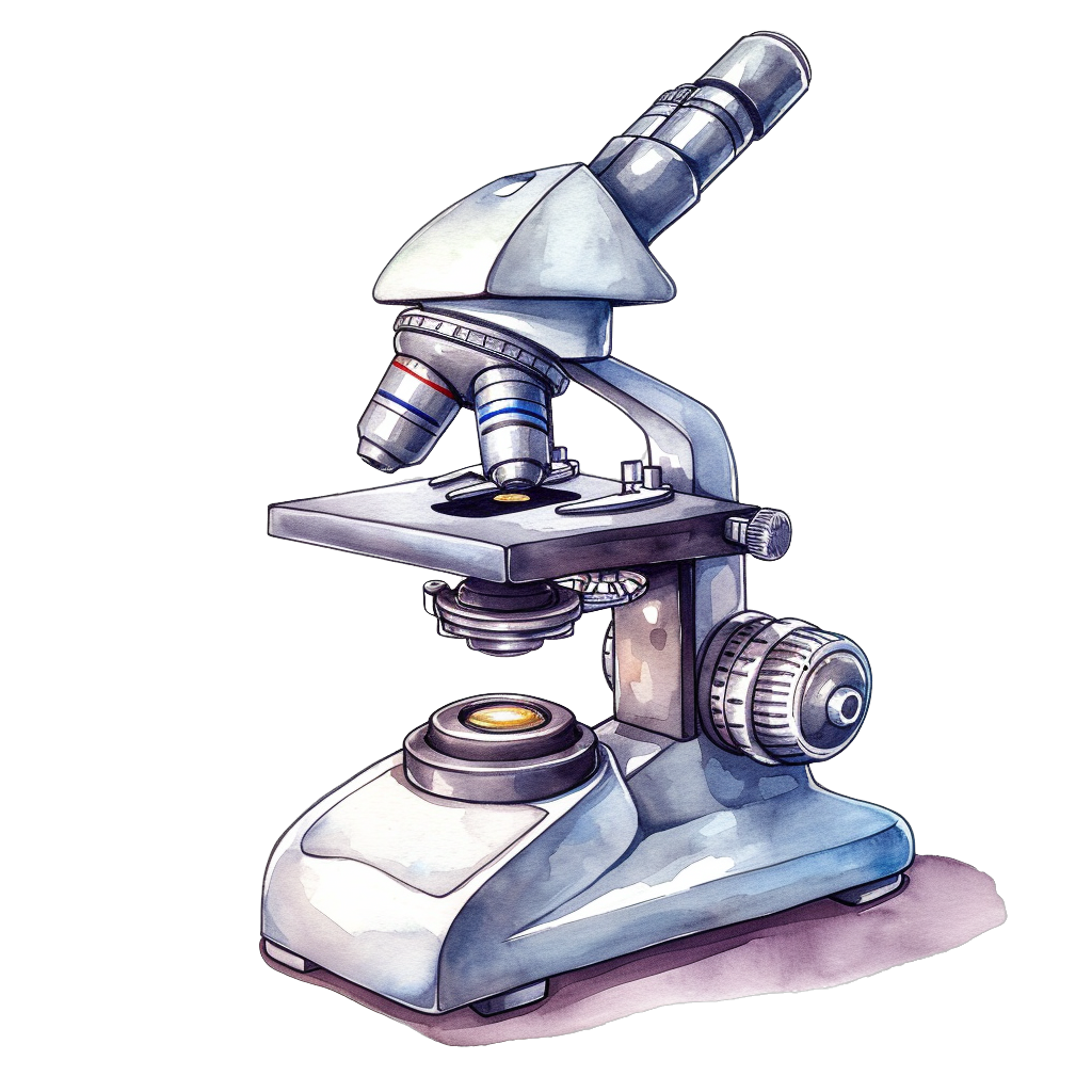 Vintage Microscope Watercolor Clipart