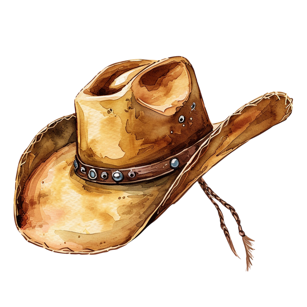 Vintage Watercolor Cowboy Hat Clipart