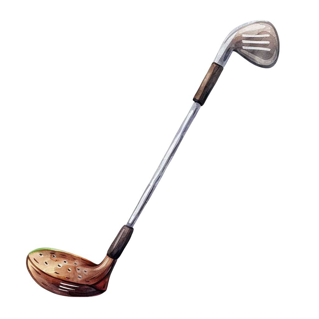 Vintage Watercolor Golf Club Clipart