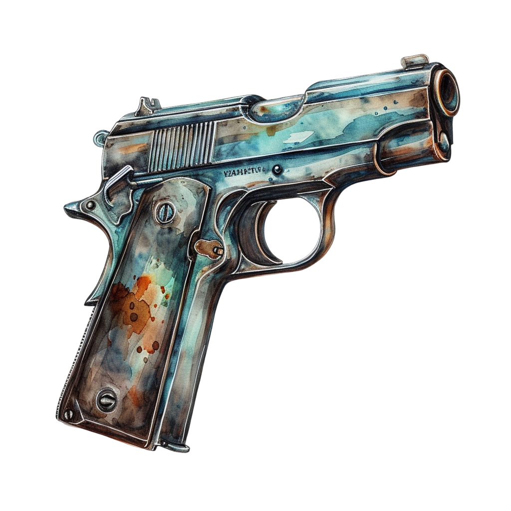 Vintage Watercolor Gun Clipart