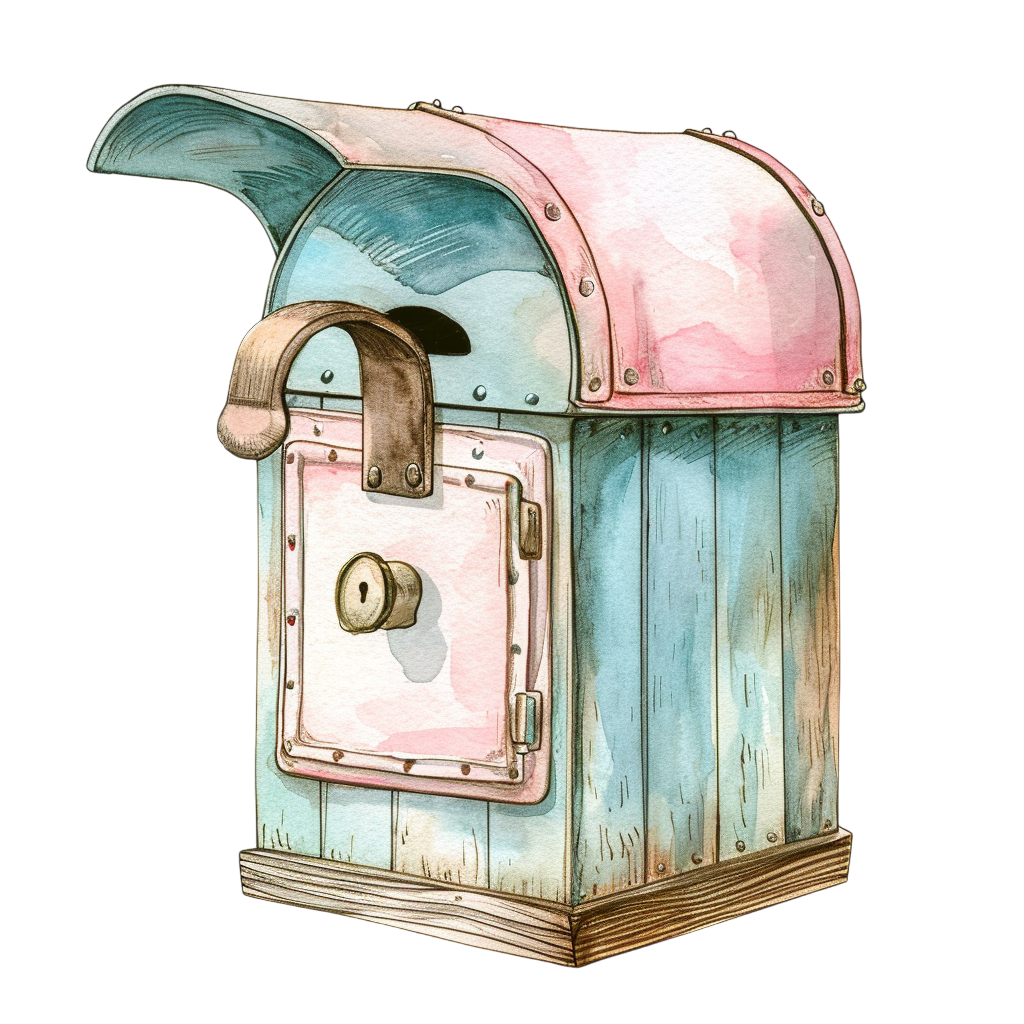 Vintage Watercolor Mailbox Clipart