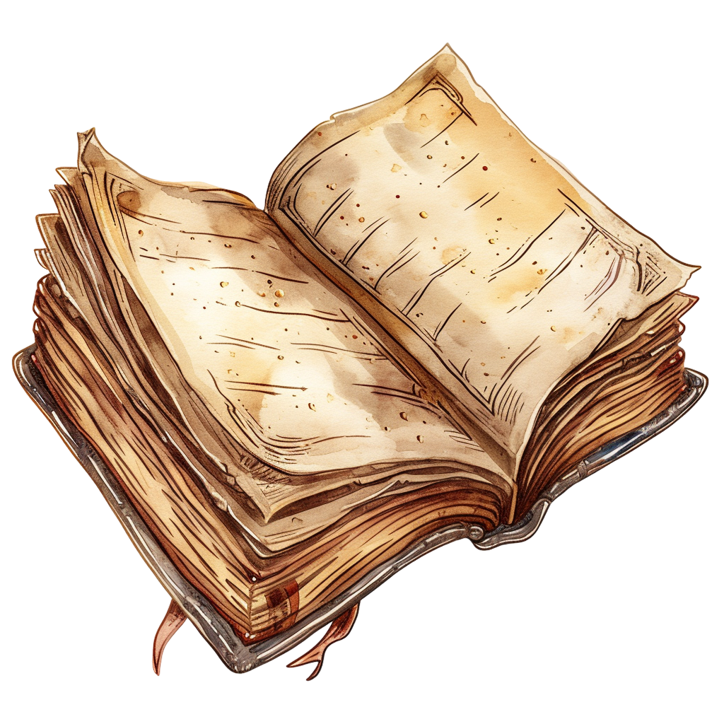 Vintage Watercolor Open Book Clipart