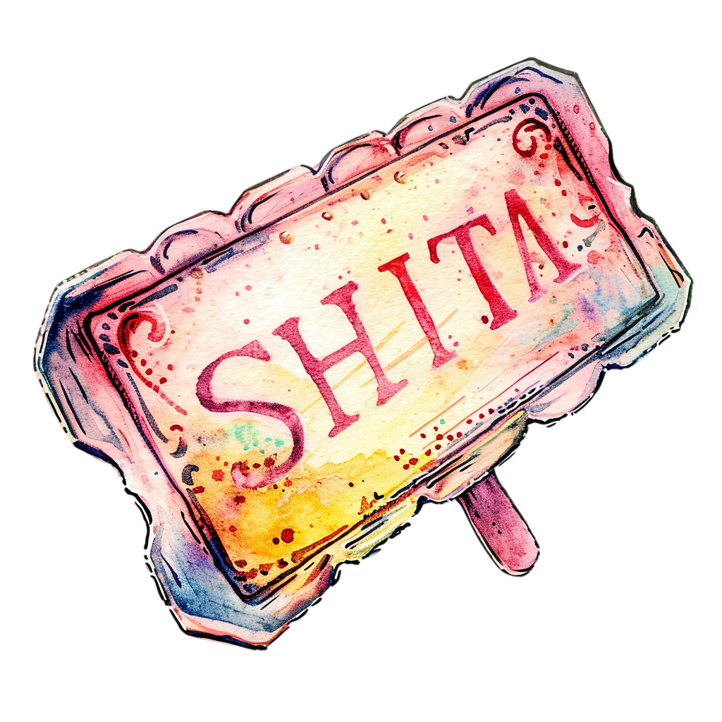 Vintage Watercolor Sign Shite
