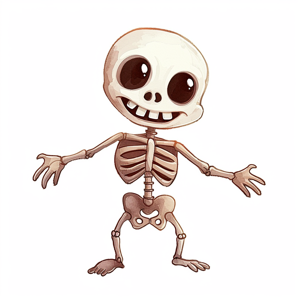 baby skeleton clipart with White Background