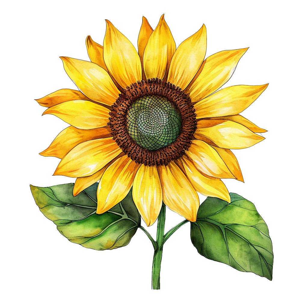 Transparent background sunflower clipart